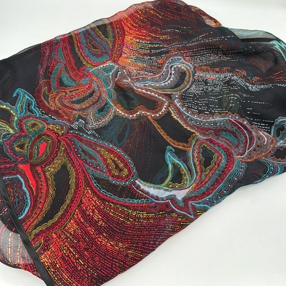 Bernie of New York 100% silk scarf, colorful, great condition